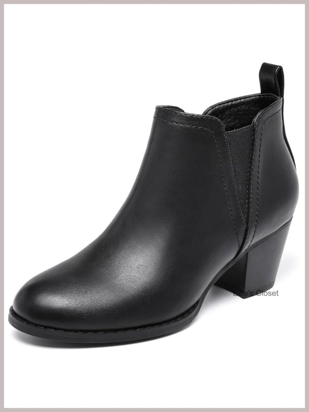 Womens Ankle Boots Side Zip Chunky Low Heel Fall Winter Booties PU